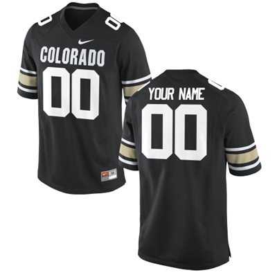Men%27s Colorado Buffaloes Customized 2015 Black Replica Football Jersey
