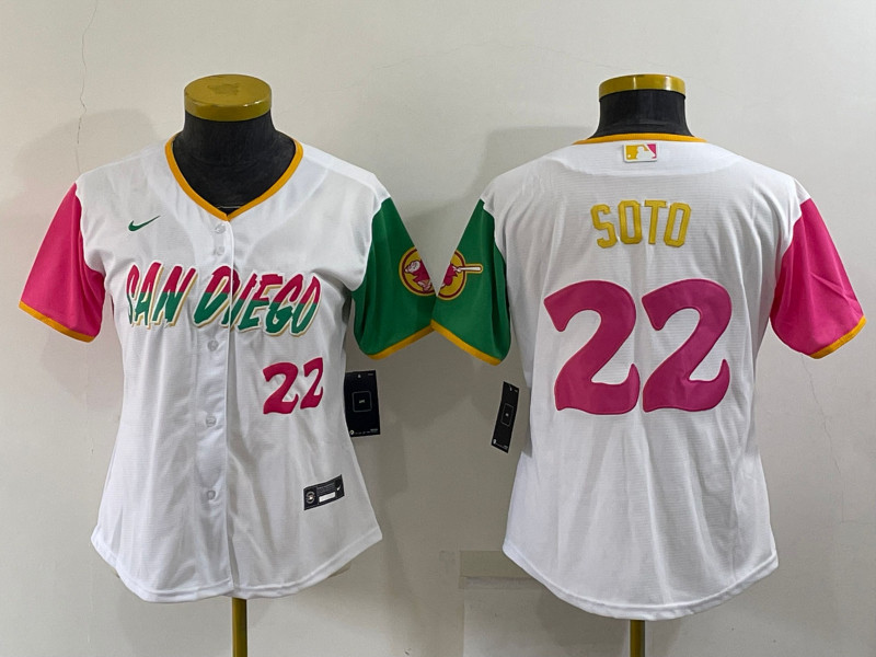 Padres #22 Juan Soto White Women Nike 2022 City Connect Cool Base Jerseys
