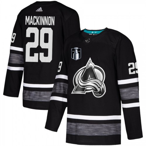Adidas Colorado Avalanche #29 Nathan MacKinnon Black Authentic 2022 Stanley Cup Final Patch All-Star Stitched NHL Jersey Men’s