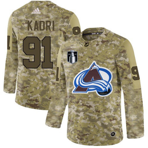 Adidas Colorado Avalanche #91 Nazem Kadri Camo 2022 Stanley Cup Final Patch Authentic Stitched NHL Jersey Men’s