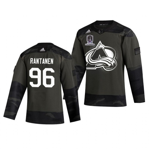Colorado Colorado Avalanche #96 Mikko Rantanen Adidas 2022 Stanley Cup Champions Veterans Day Men’s Authentic Practice NHL Jersey Camo Men’s