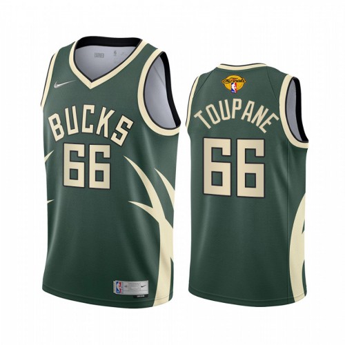 Milwaukee Milwaukee Bucks #66 Axel Toupane Men’s 2021 NBA Finals Bound Swingman Earned Edition Jersey Green Men’s