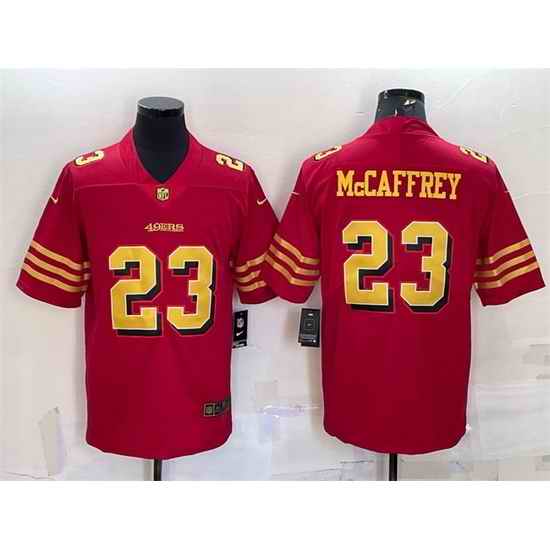 Men San Francisco 49ers #23 Christian McCaffrey Red Gold Vapor Untouchable Limited Stitched Jersey