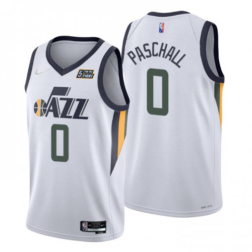 Nike Utah Jazz #0 Eric Paschall White Men’s 2021-22 NBA 75th Anniversary Diamond Swingman Jersey – Association Edition Men’s