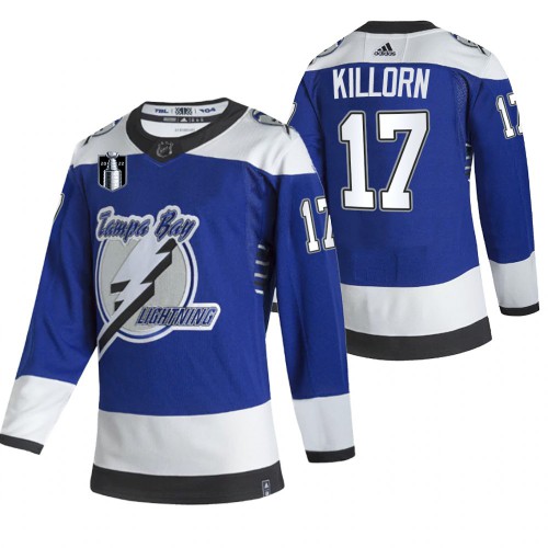 Tampa Bay Tampa Bay Lightning #17 Alex Killorn Blue Men’s Adidas 2022 Stanley Cup Final Patch Reverse Retro Alternate NHL Jersey Men’s