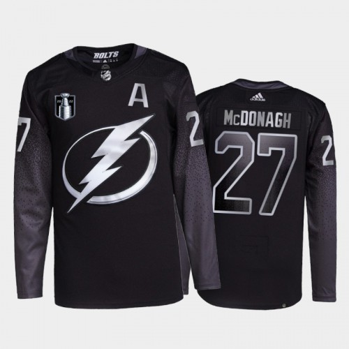 Adidas Tampa Bay Lightning #27 Ryan McDonagh Men’s 2022 Stanley Cup Final Patch Alternate Authentic NHL Jersey – Black Men’s
