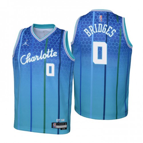 Charlotte Charlotte Hornets #0 Miles Bridges Youth Nike Blue 2021/22 Swingman Jersey – City Edition Youth