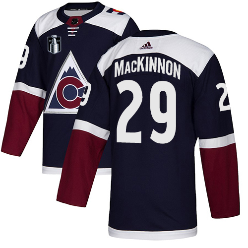 Adidas Colorado Avalanche #29 Nathan MacKinnon Navy Youth 2022 Stanley Cup Final Patch Alternate Authentic Stitched NHL Jersey Youth