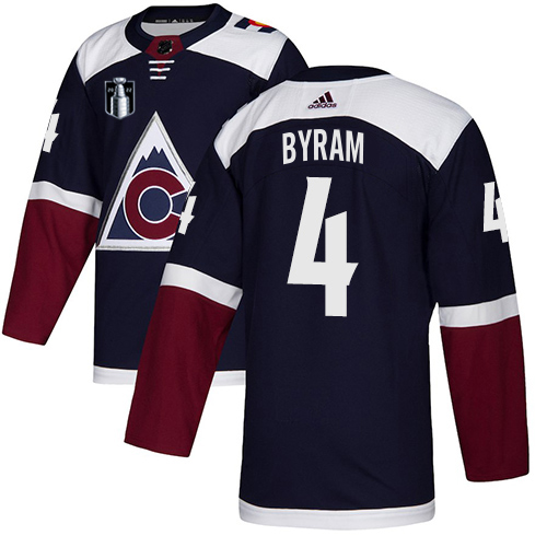 Adidas Colorado Avalanche #4 Bowen Byram Navy Youth 2022 Stanley Cup Final Patch Alternate Authentic Stitched NHL Jersey Youth