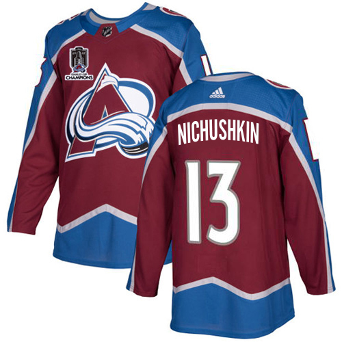 Adidas Colorado Avalanche #13 Valeri Nichushkin Burgundy Youth 2022 Stanley Cup Champions Burgundy Home Authentic Stitched NHL Jersey Youth