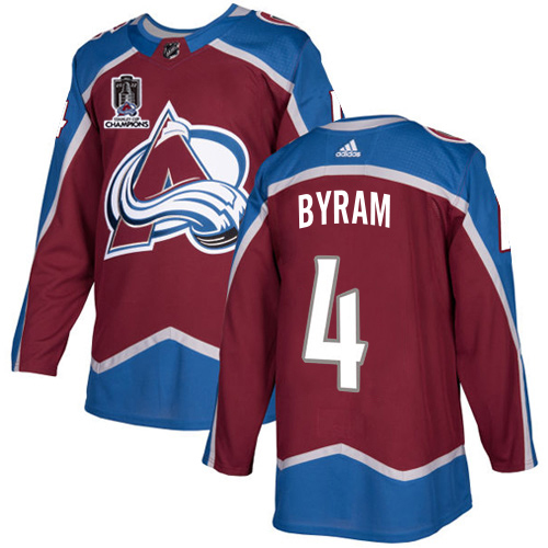 Adidas Colorado Avalanche #4 Bowen Byram Burgundy Youth 2022 Stanley Cup Champions Burgundy Home Authentic Stitched NHL Jersey Youth