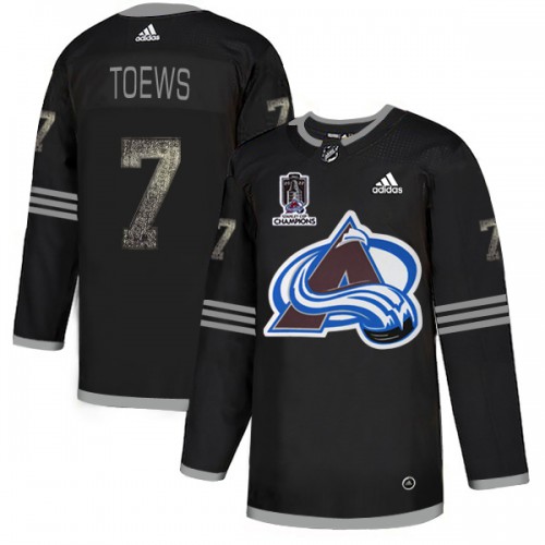 Adidas Colorado Avalanche #7 Devon Toews Black Youth 2022 Stanley Cup Champions Authentic Classic Stitched NHL Jersey Youth