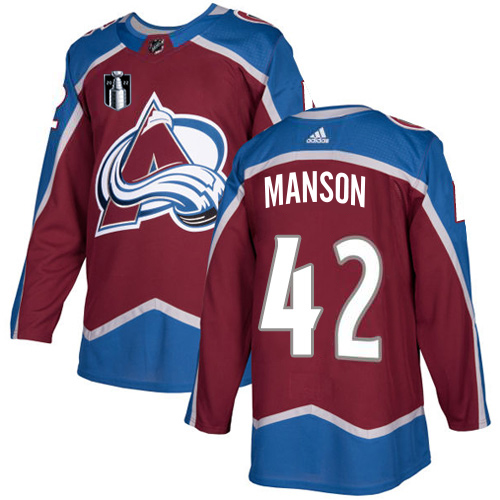 Adidas Colorado Avalanche #42 Josh Manson Burgundy Youth 2022 Stanley Cup Final Patch Home Authentic Stitched NHL Jersey Youth