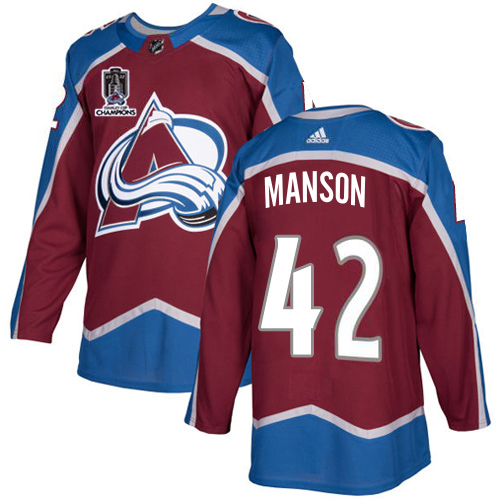 Adidas Colorado Avalanche #42 Josh Manson Burgundy Youth 2022 Stanley Cup Champions Burgundy Home Authentic Stitched NHL Jersey Youth