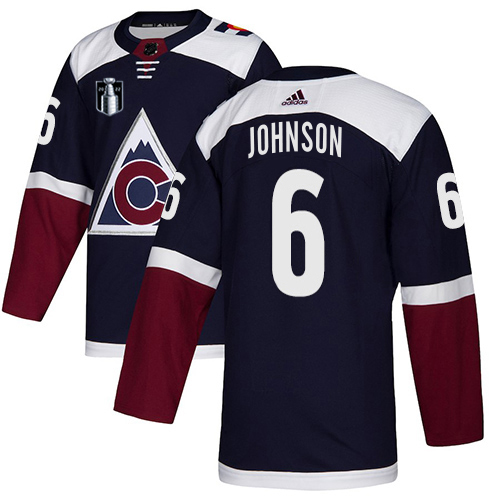 Adidas Colorado Avalanche #6 Erik Johnson Navy Youth 2022 Stanley Cup Final Patch Alternate Authentic Stitched NHL Jersey Youth