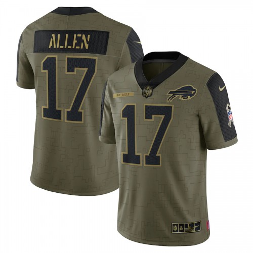 Buffalo Buffalo Bills #17 Josh Allen Olive Nike 2021 Salute To Service Limited Player Jersey Men’s