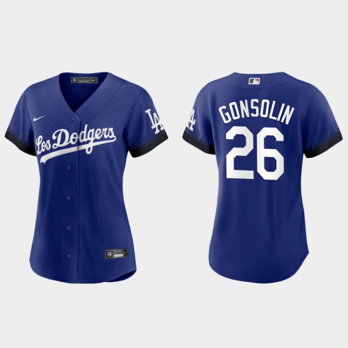 Los Angeles Los Angeles Dodgers #26 Tony Gonsolin Nike Women’s 2021 City Connect MLB Jersey Royal Womens