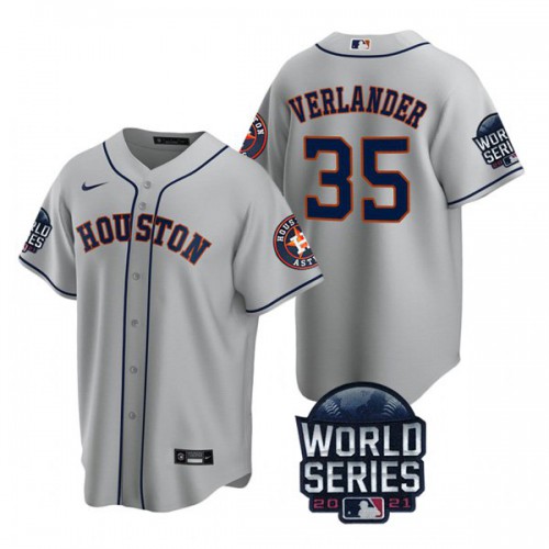 Houston Houston Astros #35 Justin Verlander Youth Nike 150th Anniversary 2021 World Series Authentic MLB Jersey – Gray Youth