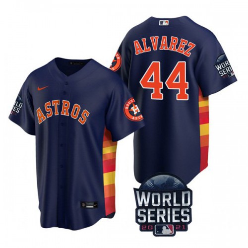 Houston Houston Astros #44 Yordan Alvarez Youth Nike 150th Anniversary 2021 World Series Authentic MLB Jersey – Navy Youth