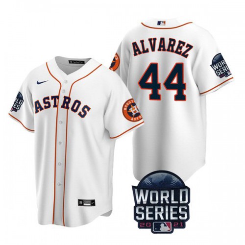 Houston Houston Astros #44 Yordan Alvarez Youth Nike 150th Anniversary 2021 World Series Authentic MLB Jersey – White Youth