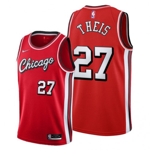 Chicago Chicago Bulls #27 Daniel Theis Women’s 2021-22 City Edition Red NBA Jersey Womens