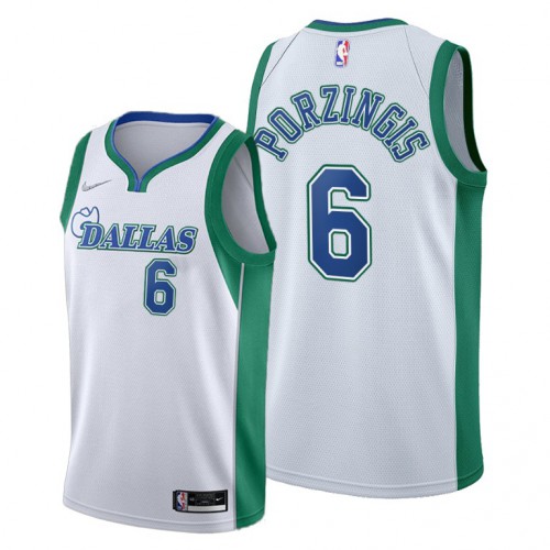 Dallas Dallas Mavericks #6 Kristaps Porzingis Women’s 2021-22 City Edition White NBA Jersey Womens