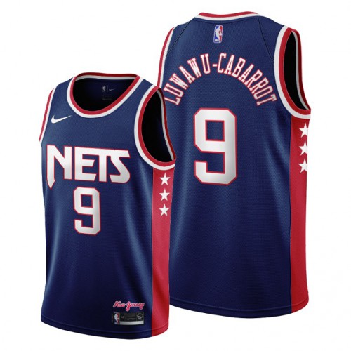 Brooklyn Brooklyn Nets #9 Timothe Luwawu-Cabarrot Women’s 2021-22 City Edition Throwback 90s Wordmark Navy NBA Jersey Womens