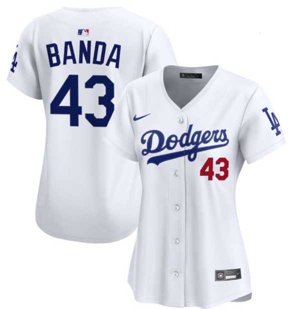 Womens%27s Los Angeles Dodgers #43 Anthony Banda White Cool Base Stitched Jersey Dzhi