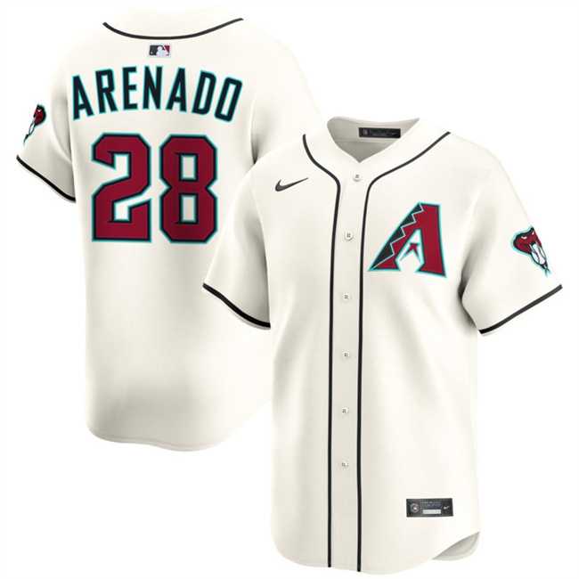 Men%27s Arizona Diamondbacks #28 Nolan Arenado Cream Home Limited Stitched Jersey Dzhi