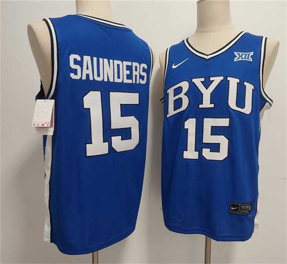 Men%27s Duke Blue Devils #15 Richie Saunders Blue Stitched Basketball Jersey