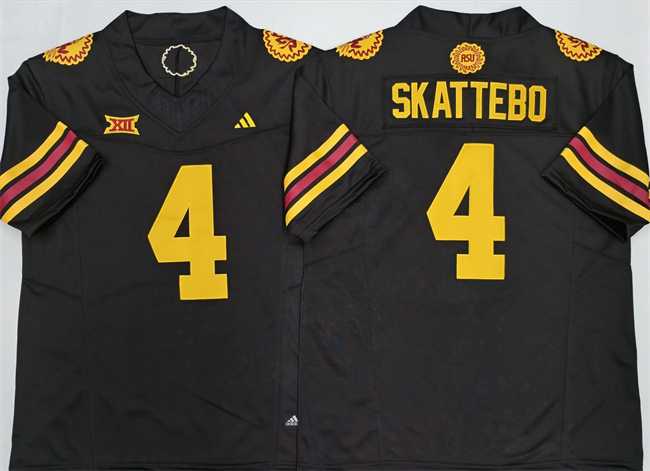 Men%27s Arizona State Sun Devils #4 Cam Skattebo Black 2025 F.U.S.E. Vapor Limited Stitched Jersey
