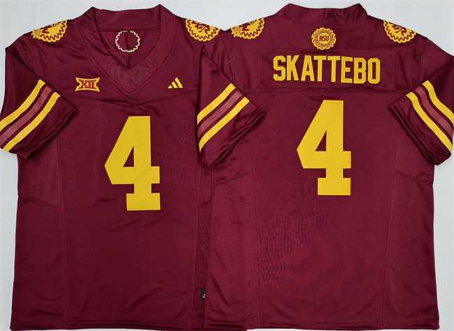 Men%27s Arizona State Sun Devils #4 Cam Skattebo Red 2025 F.U.S.E. Vapor Limited Stitched Jersey