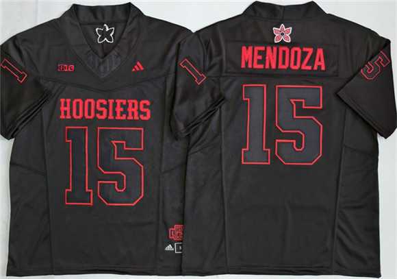 Men%27s Indiana Hoosiers #15 Fernando Mendoza Black F.U.S.E. Stitched Jersey