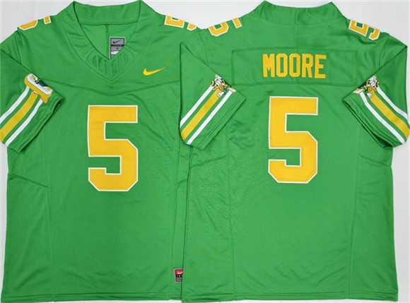 Men%27s Oregon Ducks #5 Dakorien Moore 2026 Green F.U.S.E. Stitched Jersey