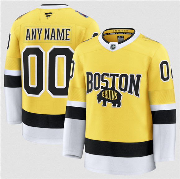 Men%27s Boston Bruins Active Player Custom Gold 2026 Stadium Series Stitched Hockey Jersey