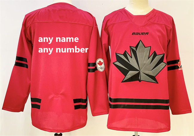 Men%27s Canada Hockey Custom Red 2026 Stitched Hockey Jersey