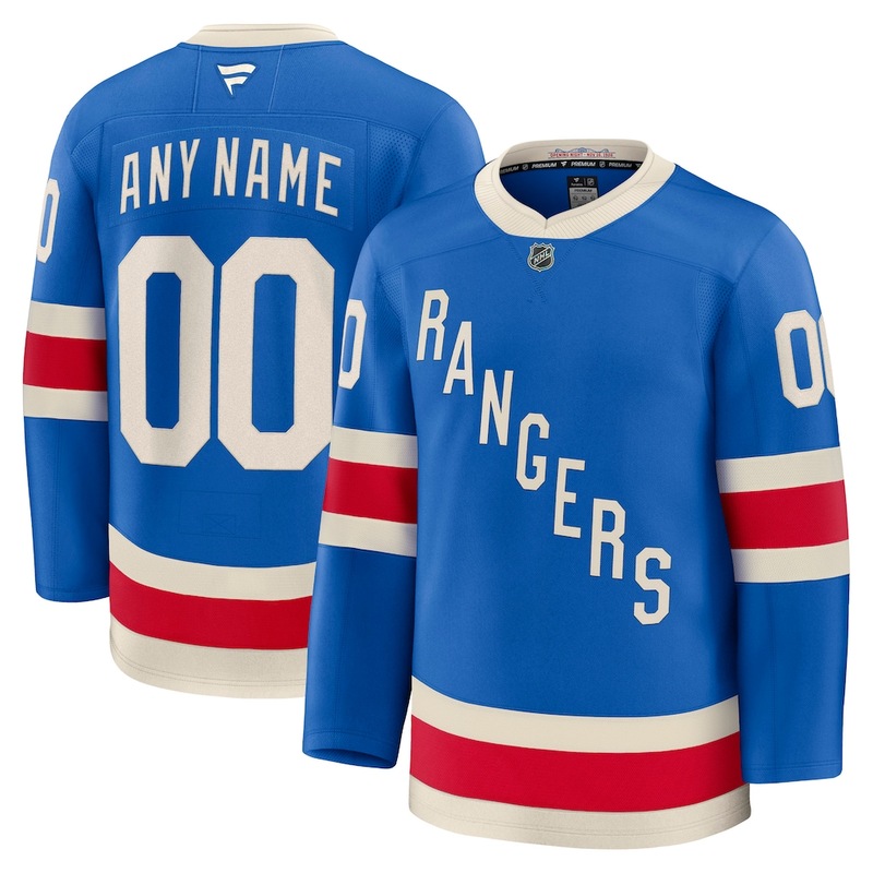 Men%27s New York Rangers Fanatics Blue Centennial Premium Custom Jersey