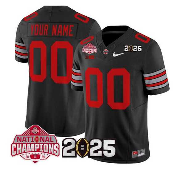Men%27s Ohio State Buckeyes Active Player Custom Black 2025 CFP Final With National Champions Patch F.U.S.E. Vapor Limited Stitched Jersey