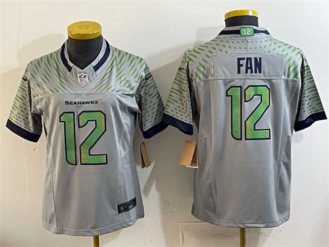 Women%27s Seattle Seahawks #12 Fan Grey 2025 F.U.S.E. %27Rivalries%27 Vapor Untouchable Limited Stitched Jersey