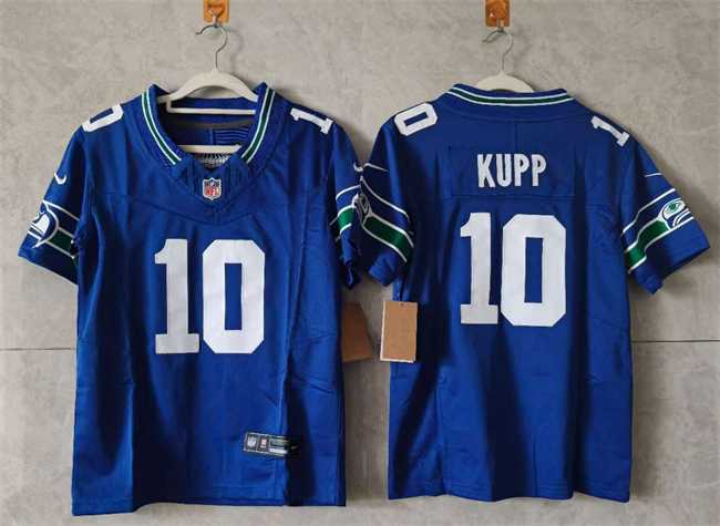 Women%27s Seattle Seahawks #10 Cooper Kupp Royal 2024 F.U.S.E Throwback Vapor Limited Stitched Jersey