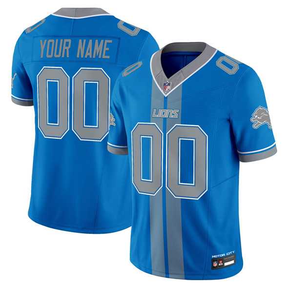Men%27s Detroit Lions Customized Blue 2025 F.U.S.E. %27Motor City Racing Edition%27 Vapor Limited Stitched Jersey