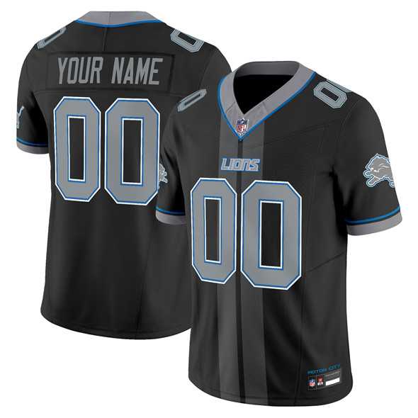 Men%27s Detroit Lions Customized Black 2025 F.U.S.E. %27Motor City Racing Edition%27 Vapor Limited Stitched Jersey