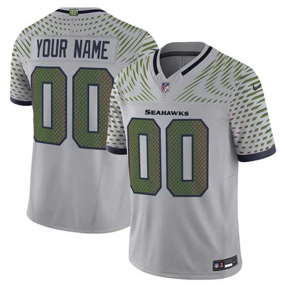 Men%27s Seattle Seahawks Active Player Custom Gray 2025 F.U.S.E. %27Rivalries%27 Vapor Untouchable Limited Stitched Jersey