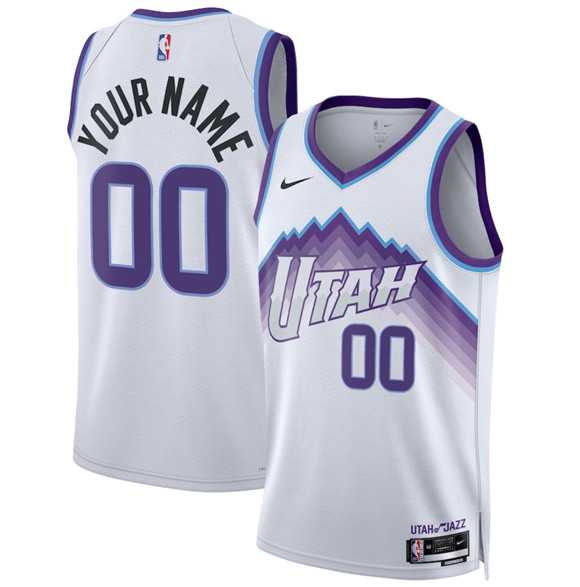 Men%27s Utah Jazz Active Player Custom White 2025 Association Edition Stitched Basketball Jersey
