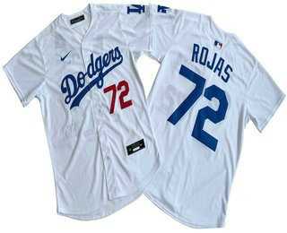 Men%27s Los Angeles Dodgers #72 Miguel Rojas White Limited Stitched Jersey