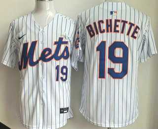 Men%27s New York Mets #19 Bo Bichette White Limited Jersey