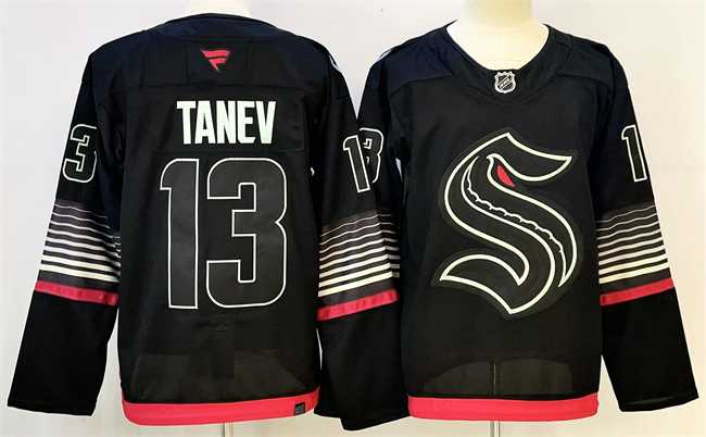 Men%27s Seattle Kraken #13 Brandon Tanev Black 2026 Alternate Stitched Hockey Jersey