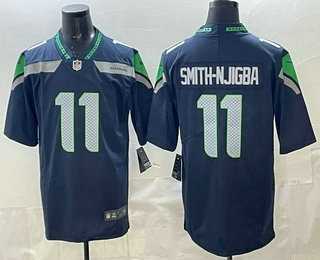 Men%27s Seattle Seahawks #11 Jaxon Smith Njigba Limited Navy Vapor Stitched Jersey