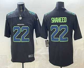 Men%27s Seattle Seahawks #22 Rashid Shaheed Limited Black Fashion Vapor Stitched Jersey