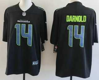Men%27s Seattle Seahawks #14 Sam Darnold Limited Black Fashion Vapor Stitched Jersey